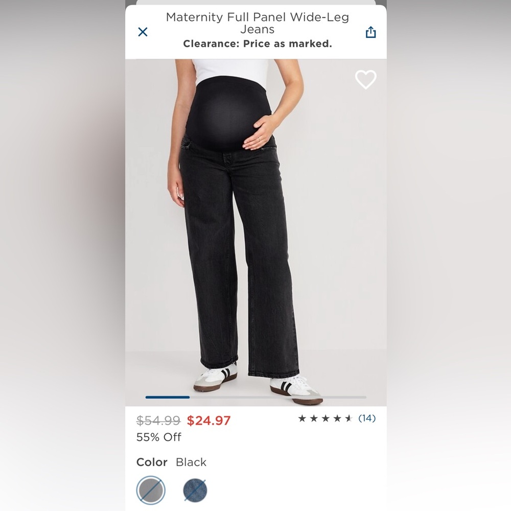 Maternity Size 18 Petite Over the Belly Wide Leg Jeans